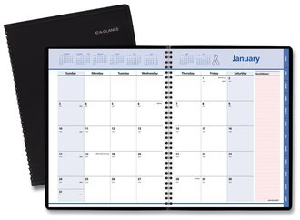 AT-A-GLANCE® QuickNotes® Special Edition Monthly Planner 11 x 8.25, Black/Pink Cover, 12-Month (Jan to Dec): 2024