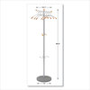 A Picture of product ABA-PMWAVE Alba™ Wavy Coat Tree Six Hangers/Two Knobs/Four Hooks, 18.88w x 14d 68.5h, Silver/Wood