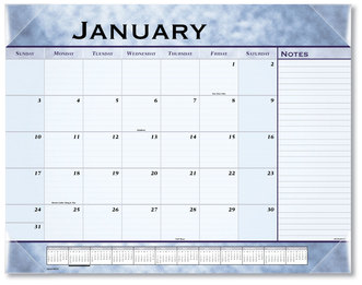AT-A-GLANCE® Slate Blue Desk Pad 22 x 17, Sheets, Clear Corners, 12-Month (Jan to Dec): 2024