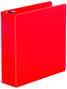 Universal® Economy Non-View Round Ring Binder 3 Rings, 3" Capacity, 11 x 8.5, Red