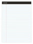 A Picture of product UNV-30630 Universal® Premium Ruled Writing Pads with Heavy Duty Back Heavy-Duty Wide/Legal Rule, Black Headband, 50 White 8.5 x 11 Sheets, 6/Pack