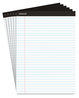 A Picture of product UNV-30630 Universal® Premium Ruled Writing Pads with Heavy Duty Back Heavy-Duty Wide/Legal Rule, Black Headband, 50 White 8.5 x 11 Sheets, 6/Pack