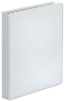 Universal® Deluxe Easy-to-Open D-Ring View Binder 3 Rings, 1" Capacity, 11 x 8.5, White