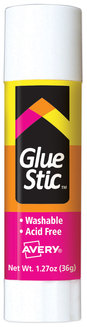 Avery® Permanent Glue Stic™ 1.27 oz, Applies White, Dries Clear