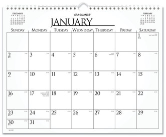 AT-A-GLANCE® Business Monthly Wall Calendar 15 x 12, White/Black Sheets, 12-Month (Jan to Dec): 2024