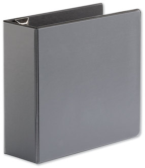 Universal® Deluxe Easy-to-Open D-Ring View Binder 3 Rings, 4" Capacity, 11 x 8.5, Black