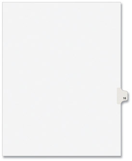 Avery® Preprinted Style Legal Dividers Exhibit Side Tab Index 10-Tab, 16, 11 x 8.5, White, 25/Pack, (1016)