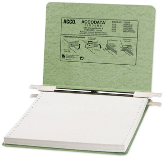 ACCO PRESSTEX® Covers with Storage Hooks 2 Posts, 6" Capacity, 9.5 x 11, Light Green