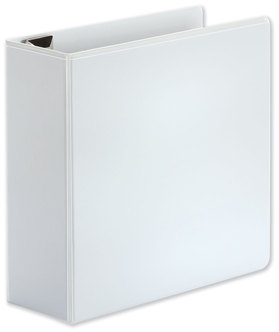 Universal® Deluxe Easy-to-Open D-Ring View Binder 3 Rings, 4" Capacity, 11 x 8.5, White