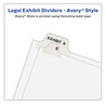 A Picture of product AVE-01017 Avery® Preprinted Style Legal Dividers Exhibit Side Tab Index 10-Tab, 17, 11 x 8.5, White, 25/Pack, (1017)