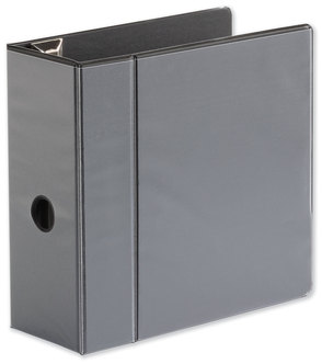 Universal® Deluxe Easy-to-Open D-Ring View Binder 3 Rings, 5" Capacity, 11 x 8.5, Black
