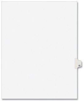 Avery® Preprinted Style Legal Dividers Exhibit Side Tab Index 10-Tab, 17, 11 x 8.5, White, 25/Pack, (1017)
