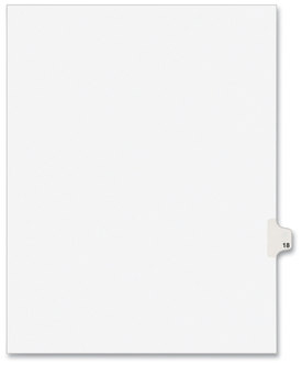 Avery® Preprinted Style Legal Dividers Exhibit Side Tab Index 10-Tab, 18, 11 x 8.5, White, 25/Pack, (1018)