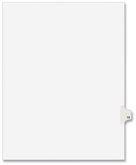 Avery® Preprinted Style Legal Dividers Exhibit Side Tab Index 10-Tab, 19, 11 x 8.5, White, 25/Pack, (1019)