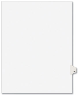 Avery® Preprinted Style Legal Dividers Exhibit Side Tab Index 10-Tab, 20, 11 x 8.5, White, 25/Pack, (1020)