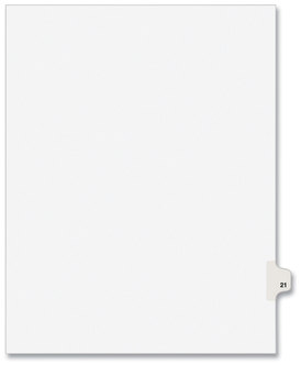 Avery® Preprinted Style Legal Dividers Exhibit Side Tab Index 10-Tab, 21, 11 x 8.5, White, 25/Pack, (1021)