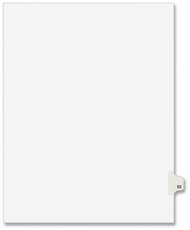 Avery® Preprinted Style Legal Dividers Exhibit Side Tab Index 10-Tab, 22, 11 x 8.5, White, 25/Pack, (1022)