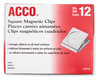 A Picture of product ACC-72131 ACCO Magnetic Clips 0.88" Jaw Capacity, Silver, 12/Pack