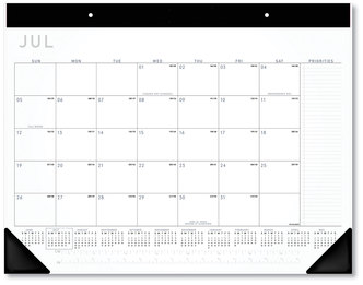 AT-A-GLANCE® Academic Monthly Desk Pad 21.75 x 17, White/Black Sheets, Black Binding/Corners, 12-Month (July to June): 2022 2023
