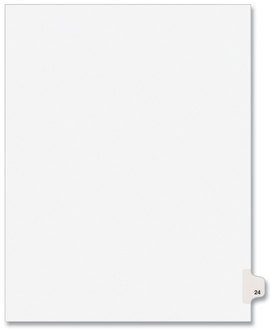 Avery® Preprinted Style Legal Dividers Exhibit Side Tab Index 10-Tab, 24, 11 x 8.5, White, 25/Pack, (1024)