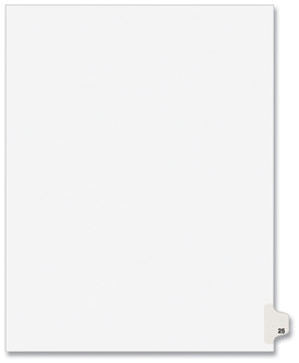 Avery® Preprinted Style Legal Dividers Exhibit Side Tab Index 10-Tab, 25, 11 x 8.5, White, 25/Pack, (1025)