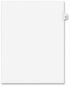 Avery® Preprinted Style Legal Dividers Exhibit Side Tab Index 10-Tab, 29, 11 x 8.5, White, 25/Pack