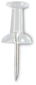 Universal® Clear Push Pins Plastic, 0.38", 400/Pack