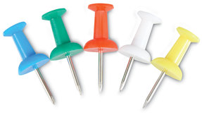 Universal® Colored Push Pins Plastic, Assorted, 0.38", 400/Pack