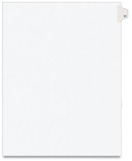 Avery® Preprinted Style Legal Dividers Exhibit Side Tab Index 10-Tab, 51, 11 x 8.5, White, 25/Pack, (1051)