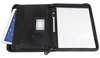 A Picture of product UNV-32665 Universal® Leather Textured Zippered PadFolio with Tablet Pocket 10 3/4 x 13 1/8, Black