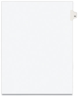 Avery® Preprinted Style Legal Dividers Exhibit Side Tab Index 10-Tab, 53, 11 x 8.5, White, 25/Pack, (1053)