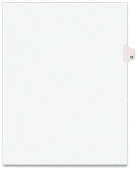 Avery® Preprinted Style Legal Dividers Exhibit Side Tab Index 10-Tab, 58, 11 x 8.5, White, 25/Pack, (1058)