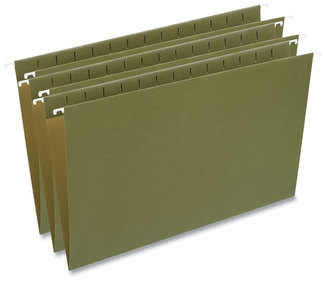 Universal® Hanging File Folders Legal Size, 1/5-Cut Tabs, Standard Green, 50/Carton