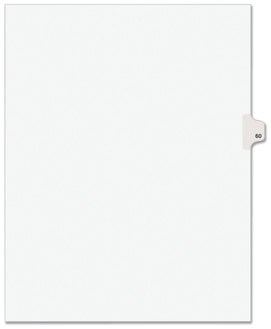 Avery® Preprinted Style Legal Dividers Exhibit Side Tab Index 10-Tab, 60, 11 x 8.5, White, 25/Pack, (1060)