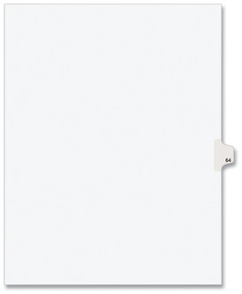 Avery® Preprinted Style Legal Dividers Exhibit Side Tab Index 10-Tab, 64, 11 x 8.5, White, 25/Pack, (1064)