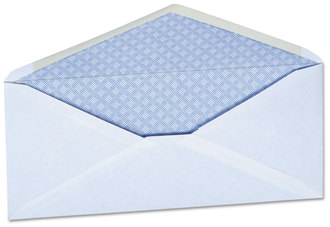 Universal® Business Envelope Open-Side Security Tint #10, Monarch Flap, Gummed Closure, 4.13 x 9.5, White, 500/Box