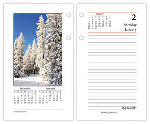 AT-A-GLANCE® Photographic Desk Calendar Refill Nature Photography, 3.5 x 6, White/Multicolor Sheets, 2023