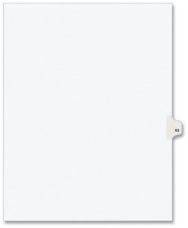 Avery® Preprinted Style Legal Dividers Exhibit Side Tab Index 10-Tab, 65, 11 x 8.5, White, 25/Pack, (1065)