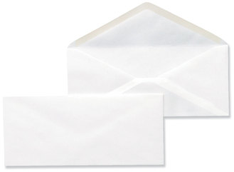 Universal® Business Envelope Open-Side #10, Monarch Flap, Gummed Closure, 4.13 x 9.5, White, 500/Box