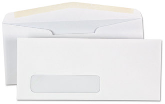 Universal® Business Envelope Open-Side 1 Window, #10, Commercial Flap, Gummed Closure, 4.13 x 9.5, White, 500/Box