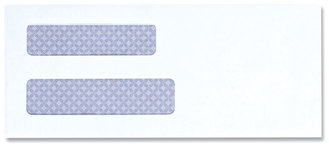 Universal® Double Window Business Envelope #8 5/8, Square Flap, Gummed Closure, 3.63 x 8.88, White, 500/Box