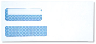 Universal® Double Window Business Envelope #9, Square Flap, Self-Adhesive Closure, 3.88 x 8.88, White, 500/Box