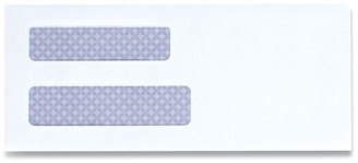 Universal® Double Window Business Envelope #8 5/8, Square Flap, Self-Adhesive Closure, 3.63 x 8.63, White, 500/Box