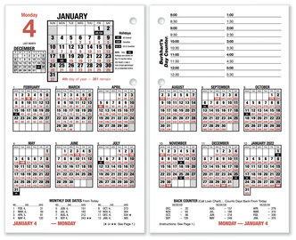 AT-A-GLANCE® Burkhart's Day Counter® Desk Calendar Refill 4.5 x 7.38, White Sheets, 12-Month (Jan to Dec): 2024