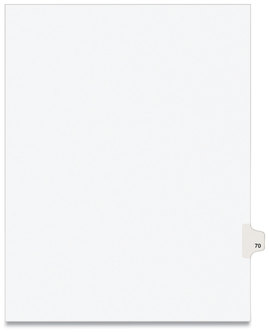 Avery® Preprinted Style Legal Dividers Exhibit Side Tab Index 10-Tab, 70, 11 x 8.5, White, 25/Pack, (1070)