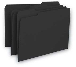 Smead™ Interior File Folders 1/3-Cut Tabs: Assorted, Letter Size, 0.75" Expansion, Black/Gray, 100/Box