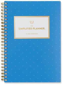 AT-A-GLANCE® The Simplified Planner® by Emily Ley: Weekly/Monthly Book Academic 8.5 x 5.5, Azure Pin Dot Cover, 12-Month (July to June): 2022-2023