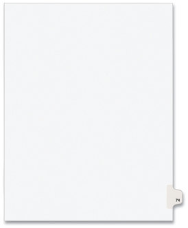 Avery® Preprinted Style Legal Dividers Exhibit Side Tab Index 10-Tab, 74, 11 x 8.5, White, 25/Pack, (1074)