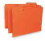 A Picture of product SMD-10259 Smead™ Interior File Folders 1/3-Cut Tabs: Assorted, Letter Size, 0.75" Expansion, Orange, 100/Box
