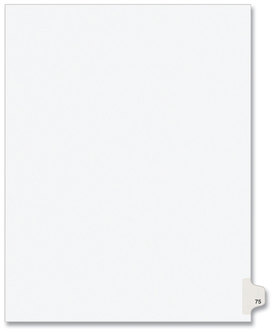 Avery® Preprinted Style Legal Dividers Exhibit Side Tab Index 10-Tab, 75, 11 x 8.5, White, 25/Pack, (1075)